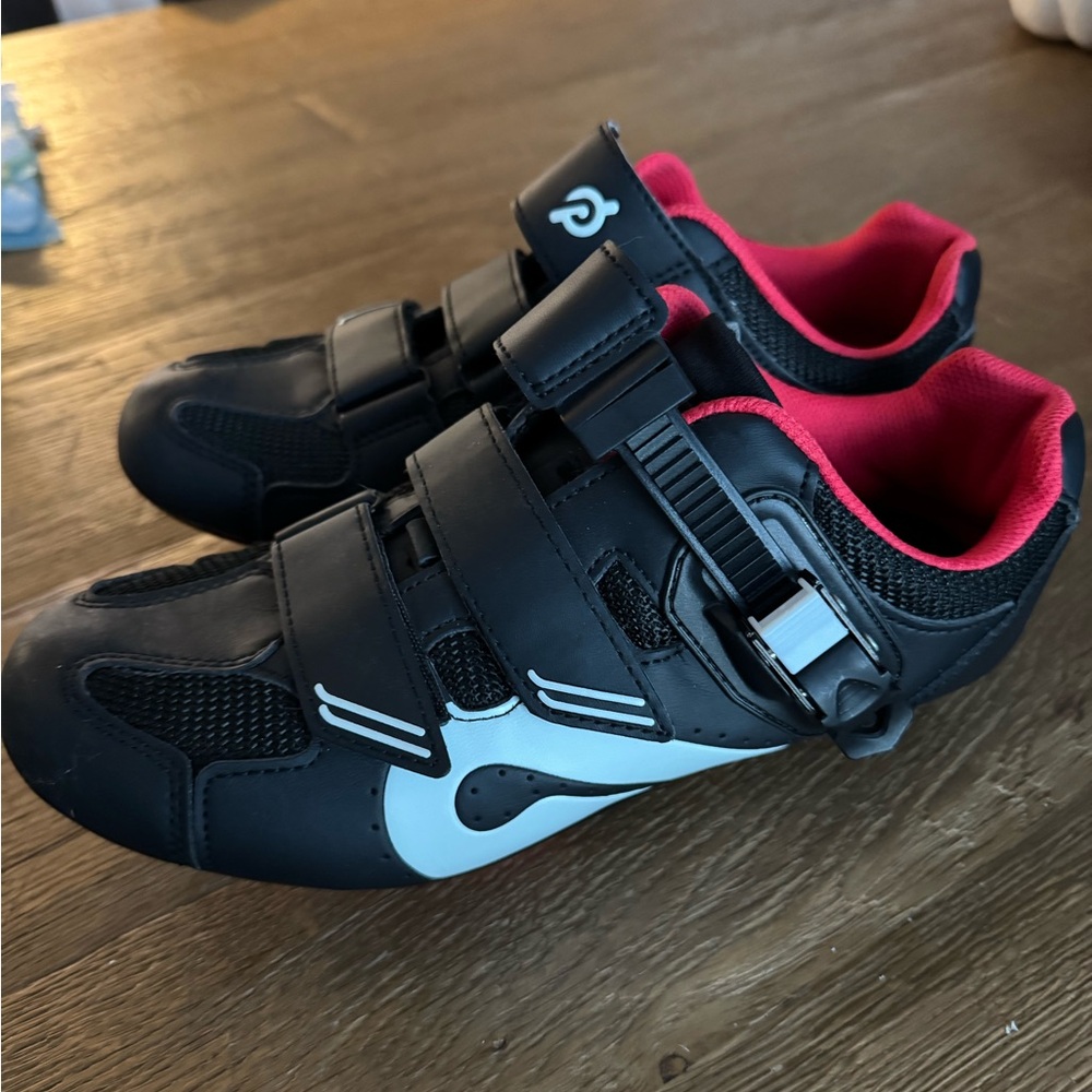 Peloton Black and White Cycling Shoes